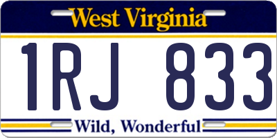 WV license plate 1RJ833