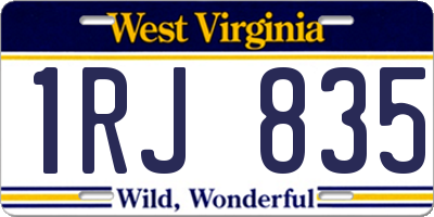 WV license plate 1RJ835