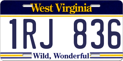 WV license plate 1RJ836