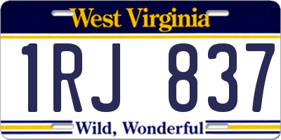 WV license plate 1RJ837