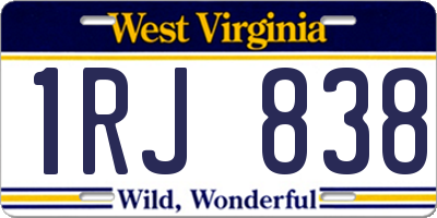 WV license plate 1RJ838