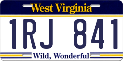 WV license plate 1RJ841