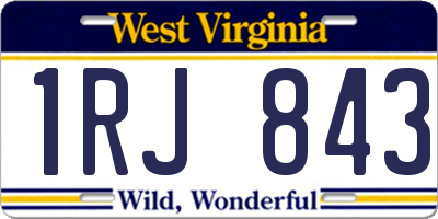 WV license plate 1RJ843