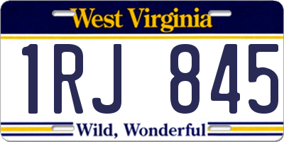 WV license plate 1RJ845