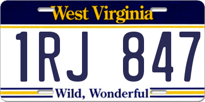 WV license plate 1RJ847