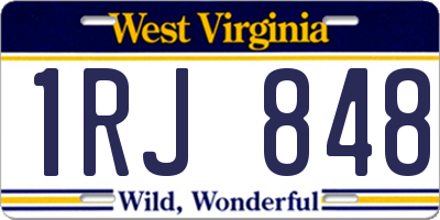 WV license plate 1RJ848