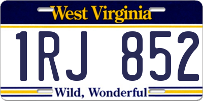 WV license plate 1RJ852