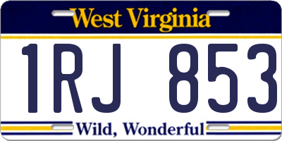 WV license plate 1RJ853