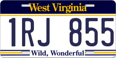 WV license plate 1RJ855