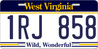 WV license plate 1RJ858