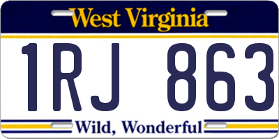 WV license plate 1RJ863