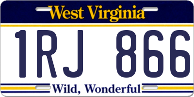 WV license plate 1RJ866