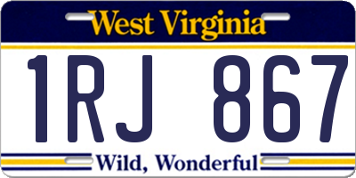 WV license plate 1RJ867