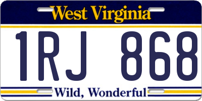 WV license plate 1RJ868