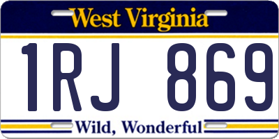 WV license plate 1RJ869