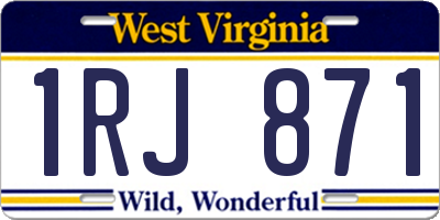 WV license plate 1RJ871