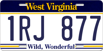 WV license plate 1RJ877