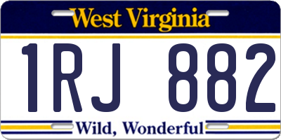 WV license plate 1RJ882