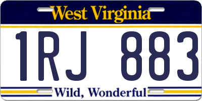 WV license plate 1RJ883