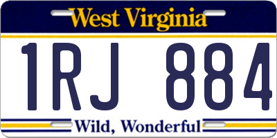 WV license plate 1RJ884
