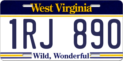 WV license plate 1RJ890