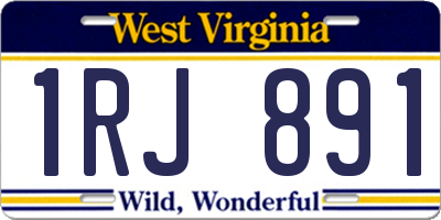 WV license plate 1RJ891