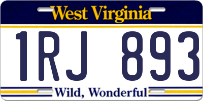 WV license plate 1RJ893