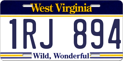 WV license plate 1RJ894