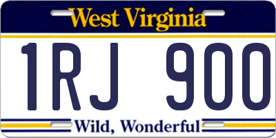 WV license plate 1RJ900
