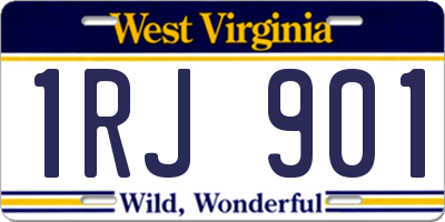 WV license plate 1RJ901