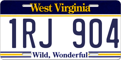 WV license plate 1RJ904
