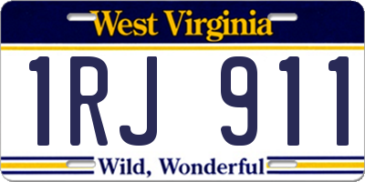 WV license plate 1RJ911