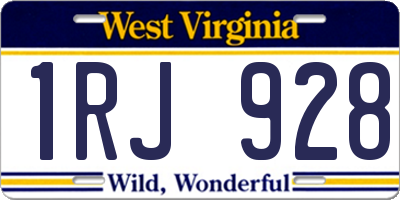 WV license plate 1RJ928
