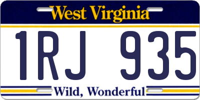 WV license plate 1RJ935