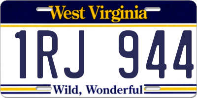 WV license plate 1RJ944