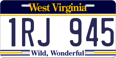 WV license plate 1RJ945