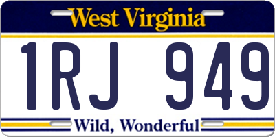 WV license plate 1RJ949