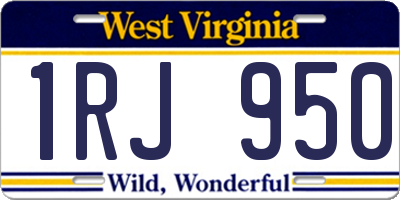 WV license plate 1RJ950