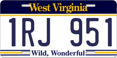 WV license plate 1RJ951