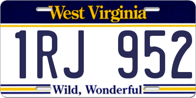 WV license plate 1RJ952