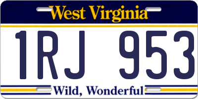 WV license plate 1RJ953