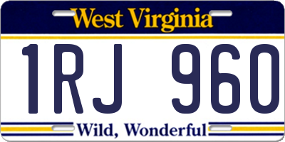 WV license plate 1RJ960