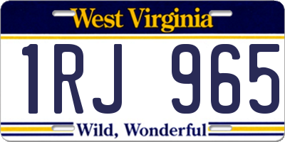 WV license plate 1RJ965