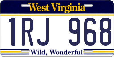 WV license plate 1RJ968