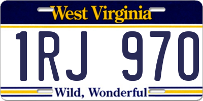 WV license plate 1RJ970