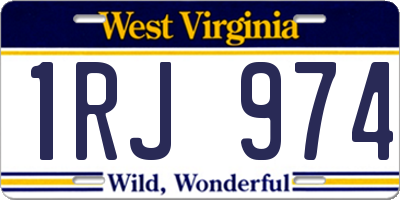 WV license plate 1RJ974