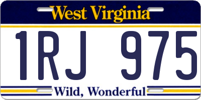 WV license plate 1RJ975