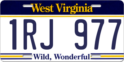 WV license plate 1RJ977