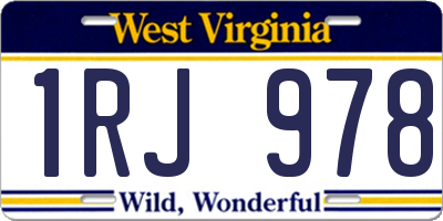 WV license plate 1RJ978