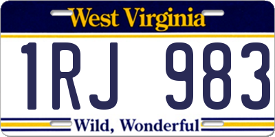 WV license plate 1RJ983